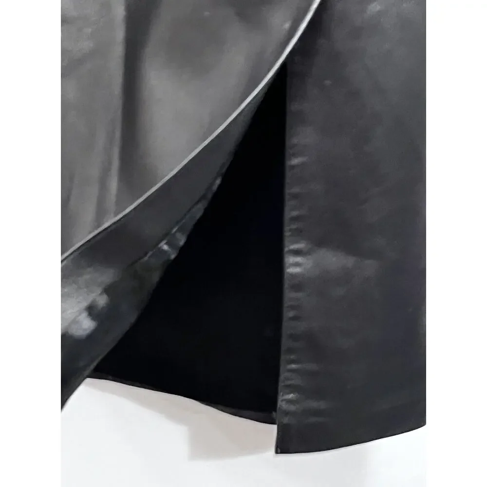Bebe Butter Soft Black Genuine Leather Straight Skirt‎ size 8-10, 30” waist Y2K